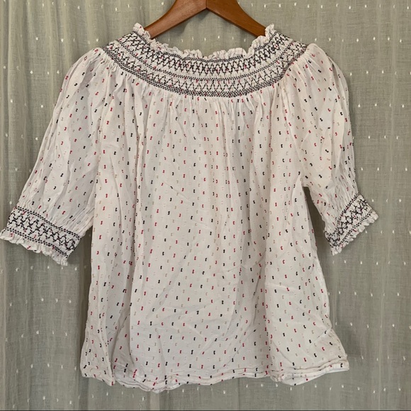 Loft Swiss Dot Smocked Top - Picture 4 of 5